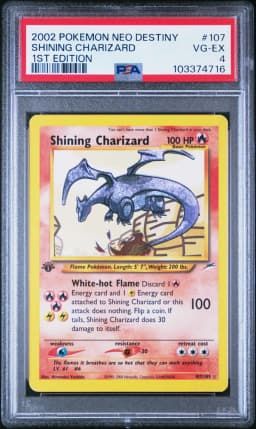2002 #107 Shining Charizard 1st Edition PSA 4 Neo Destiny