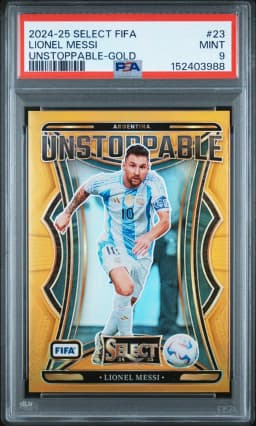 2024 #23 Lionel Messi PSA 9 Panini Select FIFA Unstoppable