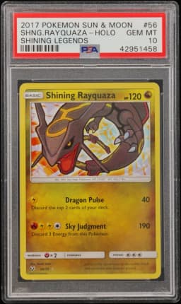 2017 #56 Shining Rayquaza-Holo PSA 10 Sun & Moon Shining Legends