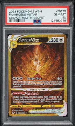 2023 #GG70 Full Art/Arceus Vstar PSA 10 Sword and Shield Crown Zenith Pokemon