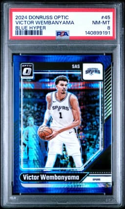 2024 #45 Victor Wembanyama PSA 8 Panini Donruss Optic