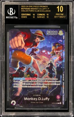 2022 #OP05060 Monkey.D.Luffy L/(Collectors Club Exclusive) BGS 10 One Piece Card Game Promos