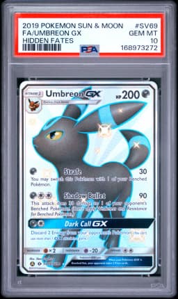 2019 #SV69 Full Art/Umbreon GX PSA 10 Sun & Moon Hidden Fates