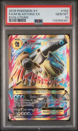 2016 #102 Full Art/M Blastoise EX PSA 10 XY Evolutions