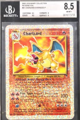 2002 #S1 Charizard OVERSIZED P/(Box Topper) BGS 8.5 Legendary Collection Reverse Foil