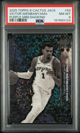 2025 #59 Victor Wembanyama PSA 8 Topps Chrome X Cactus Jack