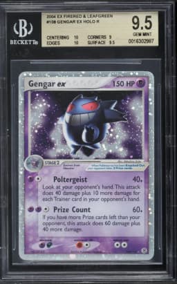 2004 #108 Gengar EX-Holo BGS 9.5 EX Fire Red & Leaf Green Pokemon