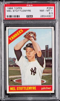 1966 #350 Mel Stottlemyre PSA 8.5 Topps