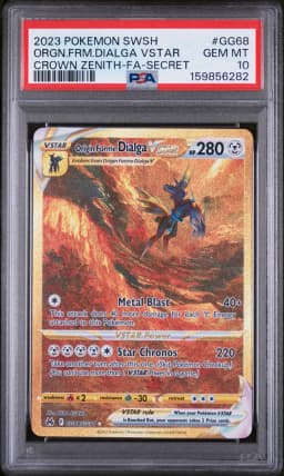 2023 #GG68 Full Art/Origin Forme Dialga Vstar PSA 10 Sword and Shield Crown Zenith