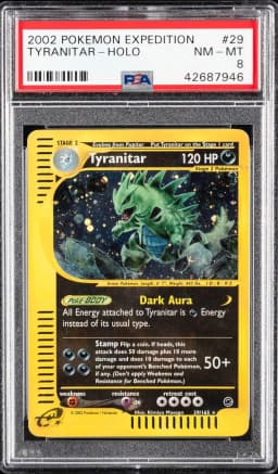 2002 #29 Tyranitar-Holo PSA 8 Expedition Pokemon