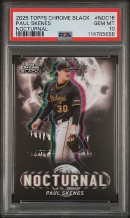 2025 #NOC16 Paul Skenes PSA 10 Topps Chrome Black Nocturnal