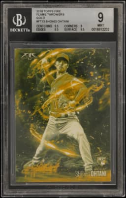 2018 #FT13 Shohei Ohtani BGS 9 Topps Fire Flame Throwers Gold