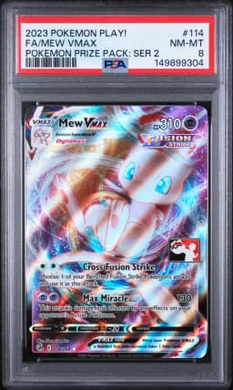 2023 #114 Full Art/Mew Vmax PSA 8 Play! Pokemon Prize Pack: Series 2