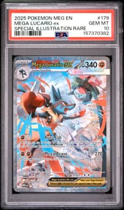 2025 #179 Mega Lucario EX PSA 10 Meg EN-Mega Evolution