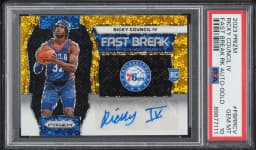 2023 Panini Prizm Fast Break Gold Ricky Council IV ROOKIE AUTO /10 #FBR-RCV PSA 10 GEM MINT