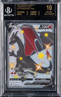 2020 #079 Full Art/Charizard V BGS 10 Black Label Sword & Shield Champion's Path Pokemon