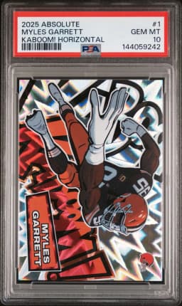 2025 #1 Myles Garrett PSA 10 Panini Absolute Kaboom! Horizontal Football
