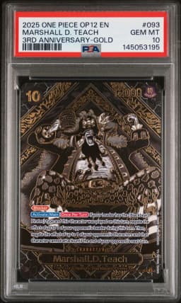 2025 #093 Marshall D. Teach PSA 10 One Piece OP12-Legacy of the Master