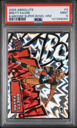 2025 #4 Brett Favre PSA 9 Panini Absolute Kaboom! Super Bowl Horizontal