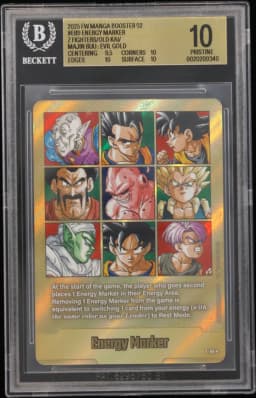 2025 #E89 Energy Marker (Z Fighters/Old Kai/Majin Buu : Evil) GOLD BGS 10 Dragon Ball Super Card Game Fusion World Manga Booster 02