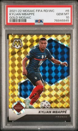 2021 #6 Kylian Mbappe PSA 10 Panini Mosaic FIFA Road to World Cup