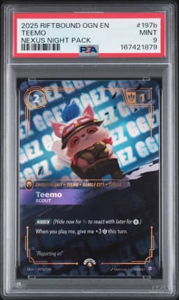 2025 #197b Teemo - Scout PSA 9 Riftbound: League of Legends Ogn-Origins