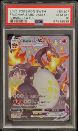 2021 #SV107 Full Art/Charizard Vmax PSA 10 Sword & Shield Shining Fates