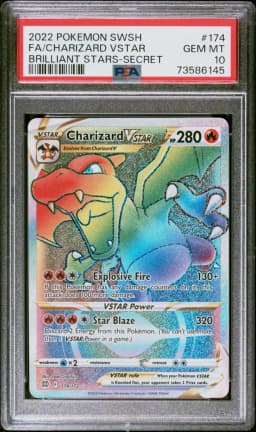 2022 #174 Full Art/Charizard Vstar PSA 10 Sword & Shield Brilliant Stars