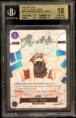 2025 #OP11080 Gear Two ALT ART R BGS 10 One Piece Card Game A Fist of Divine Speed