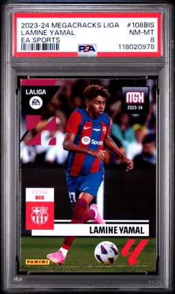 2023 #108BIS Lamine Yamal PSA 8 Panini Megacracks Laliga EA Sports