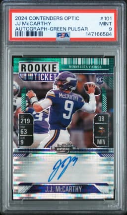 2024 #101 JJ McCarthy PSA 9 Panini Contenders Optic