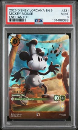 2025 #231 Mickey Mouse - Steamboat Pilot PSA 9 Disney Lorcana EN 9-Fabled