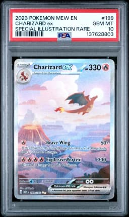 2023 #199 Charizard EX PSA 10 Mew EN-151