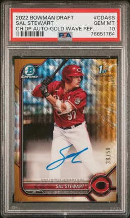 2022 #CDASS Sal Stewart PSA 10 Bowman Draft Chrome Draft Pick Autographs