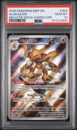 2025 #009 Alakazam PSA 10 Mep EN-Me Black Star Promo