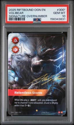 2025 #300* Volibear - Relentless Storm PSA 10 Riftbound: League of Legends Ogn-Origins