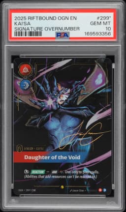 2025 #299* Kai'SA - Daughter of the Void PSA 10 Riftbound: League of Legends Ogn-Origins