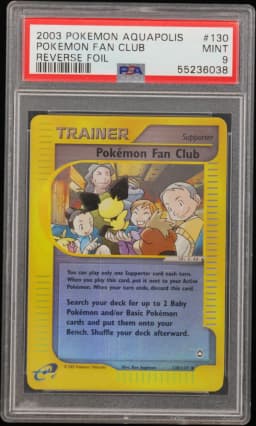 2003 #130 Pokemon Fan Club-Reverse Foil PSA 9 Aquapolis