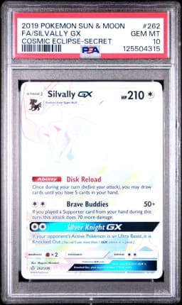 2019 #262 Full Art/Silvally GX PSA 10 Sun & Moon Cosmic Eclipse Pokemon