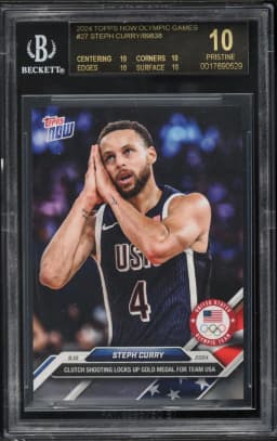 2024 #27 Steph Curry BGS 10 Black Label Topps Now Olympic Games Basketball