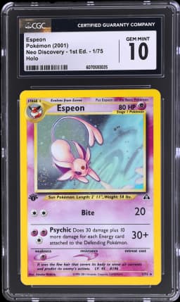 2001 #1 Espeon-Holo 1st Edition CGC  Neo Discovery Pokemon