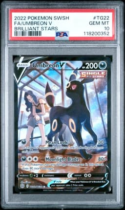 2022 #TG22 Full Art/Umbreon V PSA 10 Sword & Shield Brilliant Stars