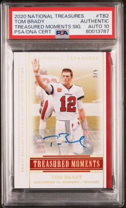 2020 #TB2 Tom Brady PSA Panini National Treasures Treasured Moments Signatures