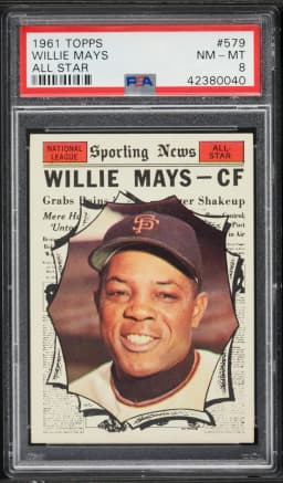 1961 #579 Willie Mays PSA 8 Topps Baseball