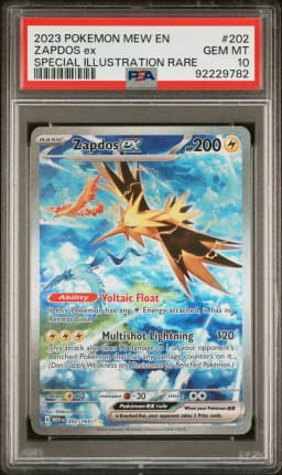 2023 #202 Zapdos EX PSA 10 Mew EN-151