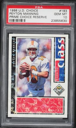 1998 #193 Peyton Manning PSA 10 UD Choice Football