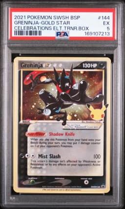2021 #144 Greninja-Gold Star PSA 5 Swsh Black Star Promo