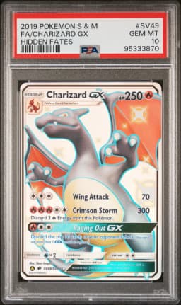 2019 #SV49 Full Art/Charizard GX PSA 10 Sun & Moon Hidden Fates