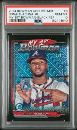 2024 #8 Ronald Acuna Jr. PSA 10 Bowman Chrome Mega Box My 1st Bowman