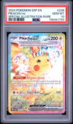 2024 #238 Pikachu EX PSA 10 Ssp EN-Surging Sparks